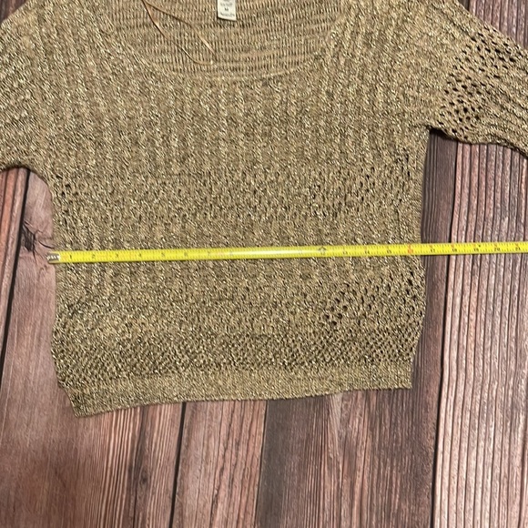 Gold Shimmery Crochet Sweater - Picture 6 of 9